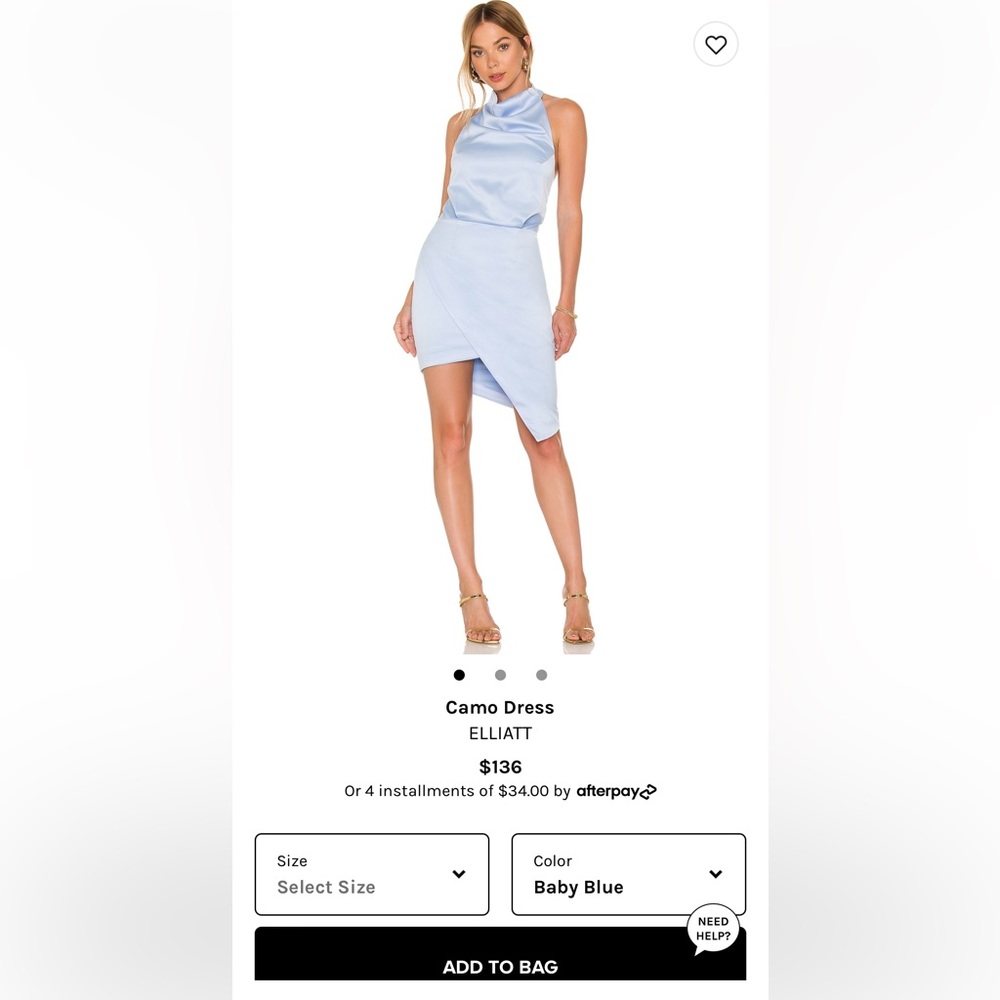 Size Small Elliatt Camo dress in baby blue